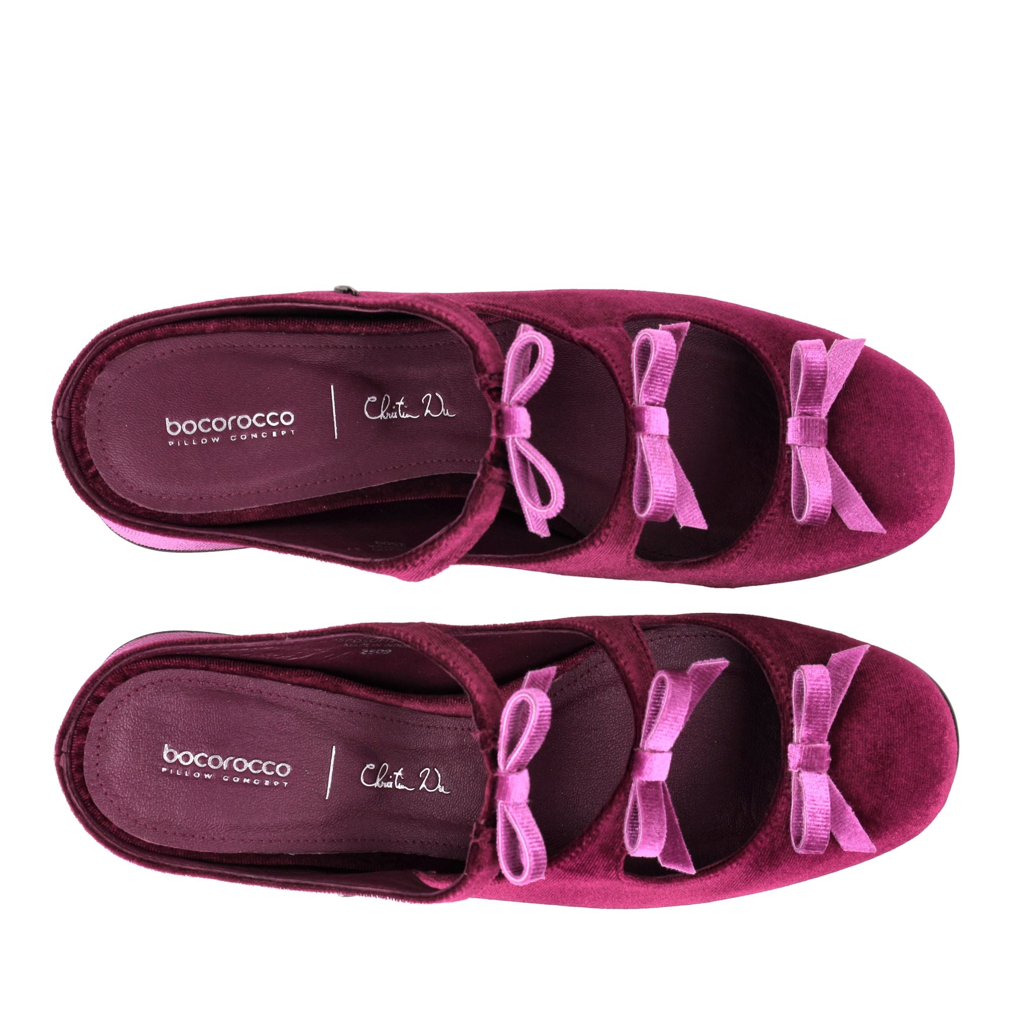 Bocorocco x Christin Wu D. Sofia 08 108 - Sepatu Velvet (108) Leather (08) Mules Round Toe Pita Wanita - Nyaman & Halal