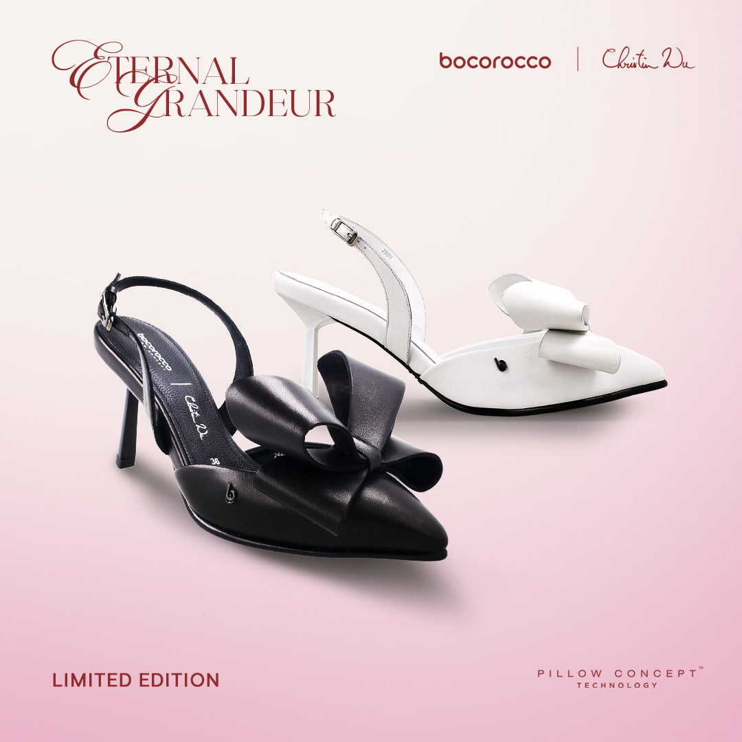 Bocorocco x Christin Wu D.Civita 04 - Sepatu Heels Toe Sling Back Pita Beludru Kulit Kambing - Nyaman & Halal