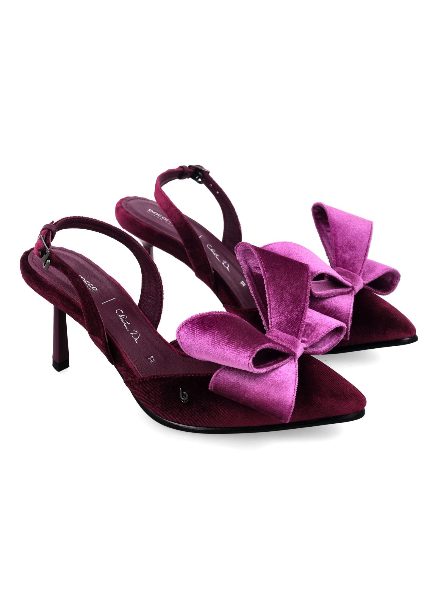 Bocorocco x Christin Wu D.Civita 104 - Sepatu Heels Velvet Toe Sling Back Pita - Nyaman & Halal