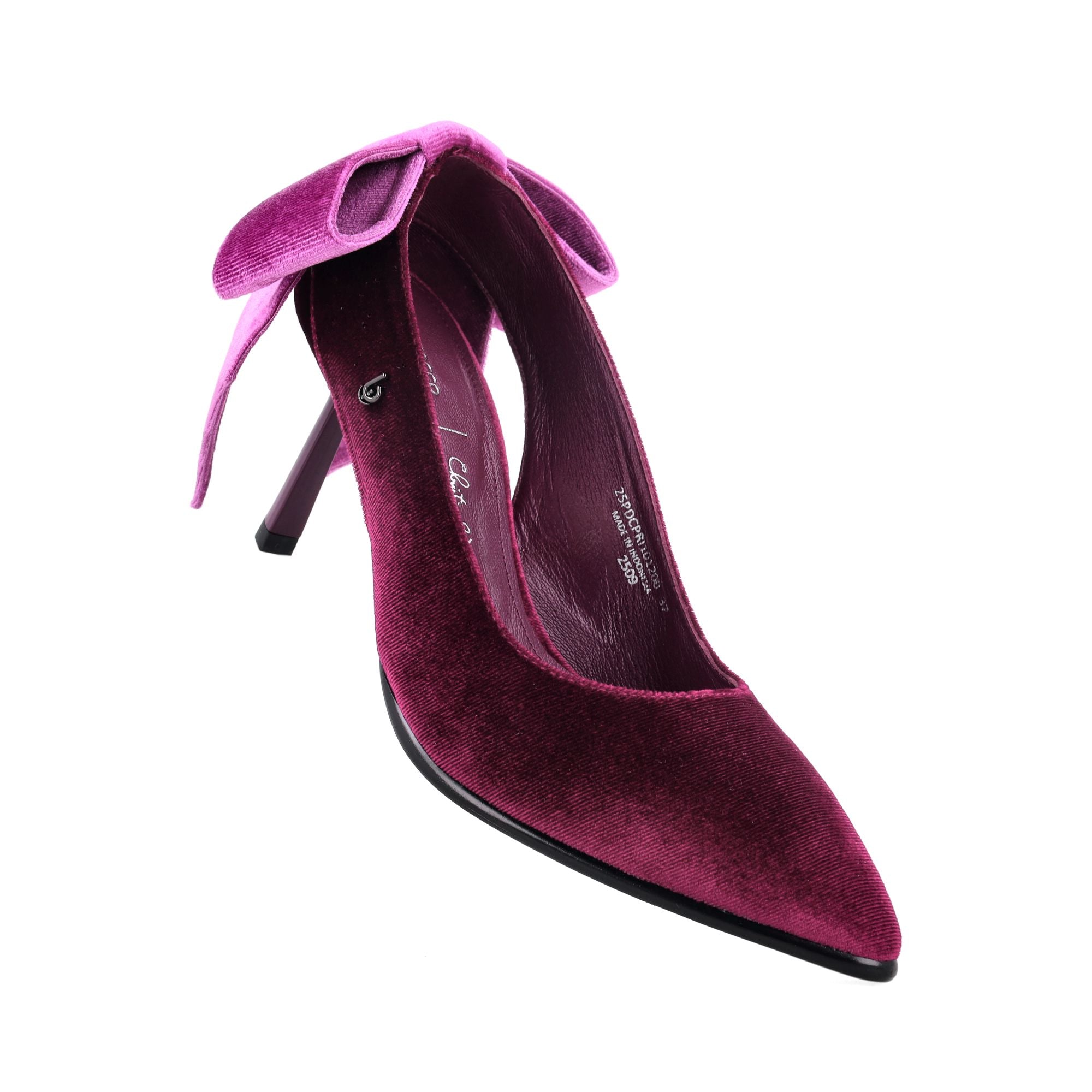 Bocorocco x Christin Wu D. Capri 101 - Sepatu Heels Beludru Velvet Pump Shoes 7cm Pita Beludru Kulit Kambing - Nyaman & Halal