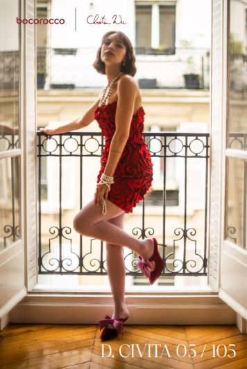 Bocorocco x Christin Wu D.Civita 105 & 05 - Sepatu Heels Beludru Velvet Toe Sling Back Pita Beludru & Kulit Asli - Nyaman & Halal