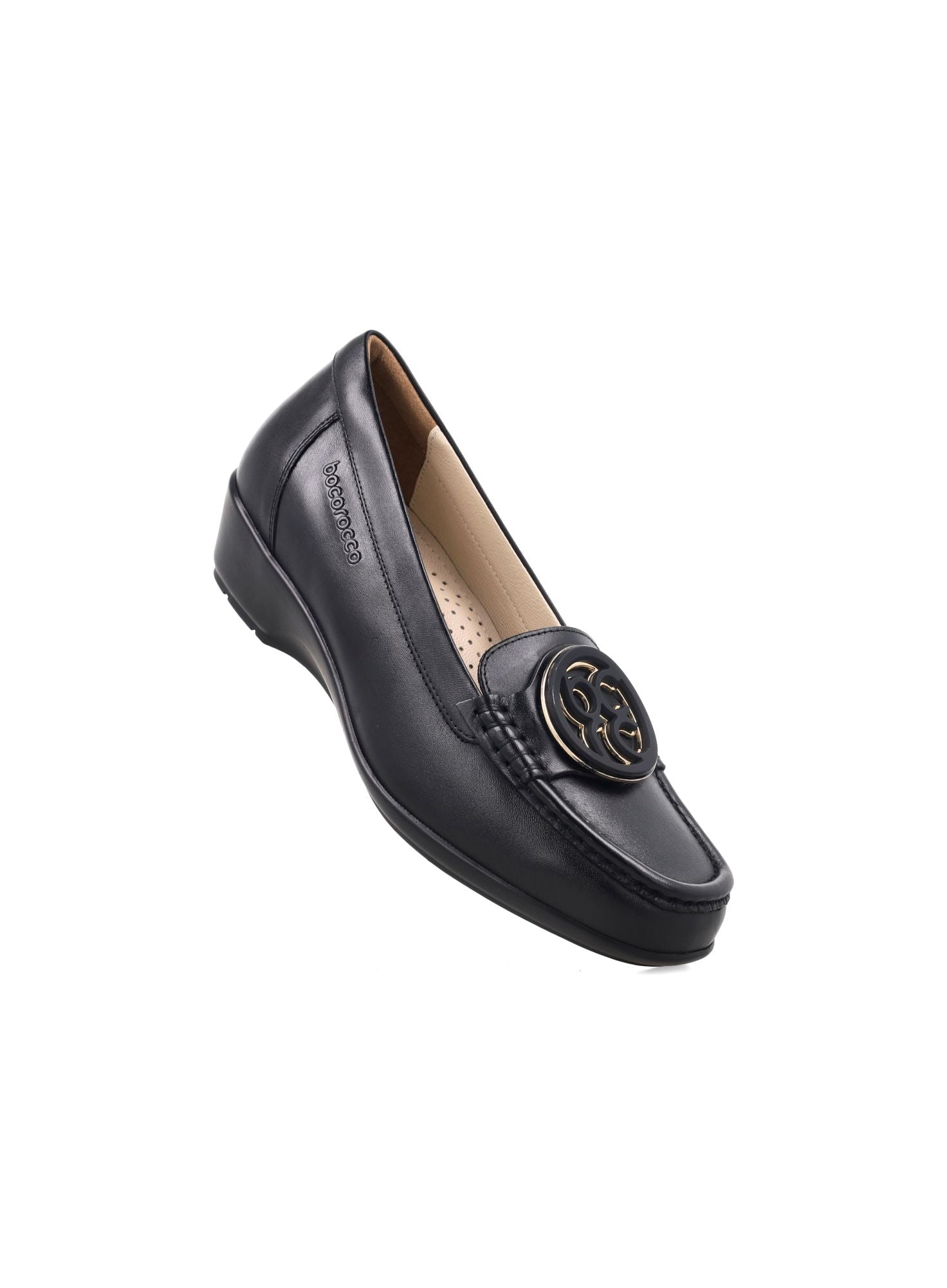 Bocorocco D. Arabela 42 Nero - Sepatu Wedges Wanita Formal Casual Daily - Halal & Nyaman