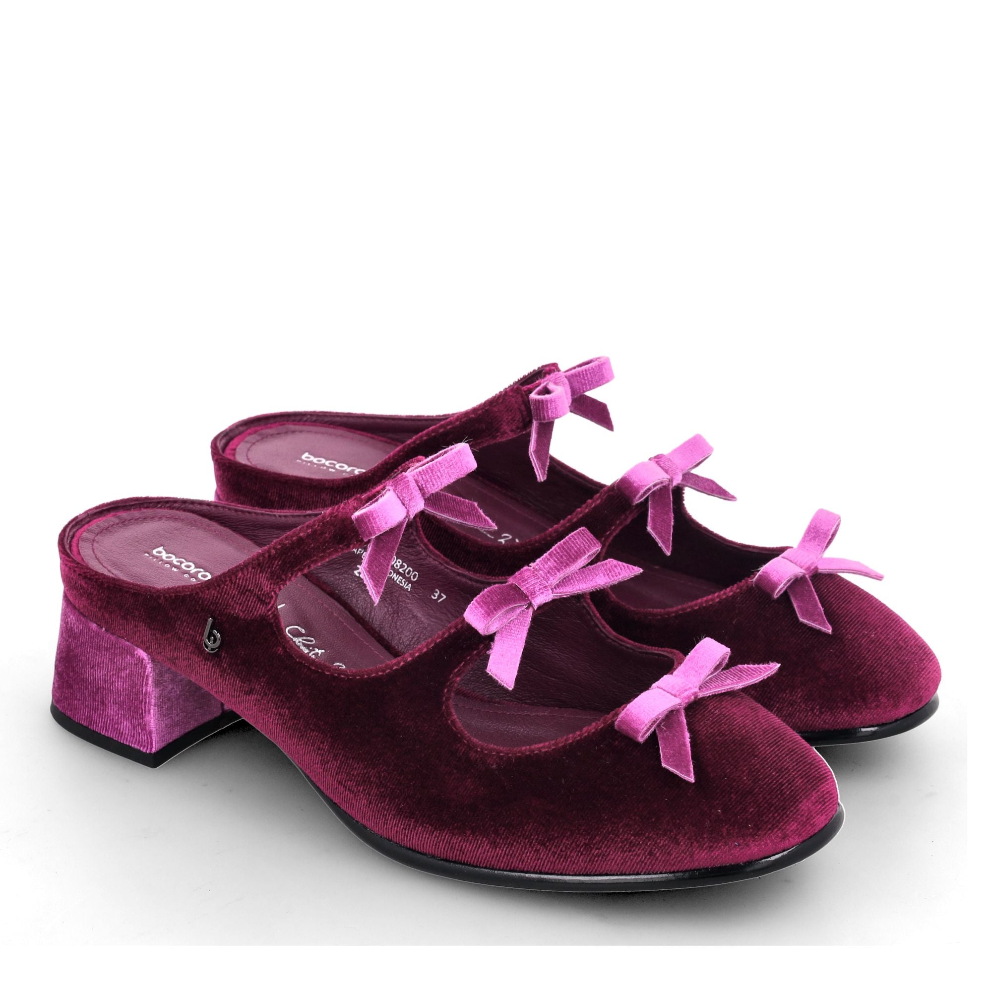 Bocorocco x Christin Wu D. Sofia 08 108 - Sepatu Velvet (108) Leather (08) Mules Round Toe Pita Wanita - Nyaman & Halal