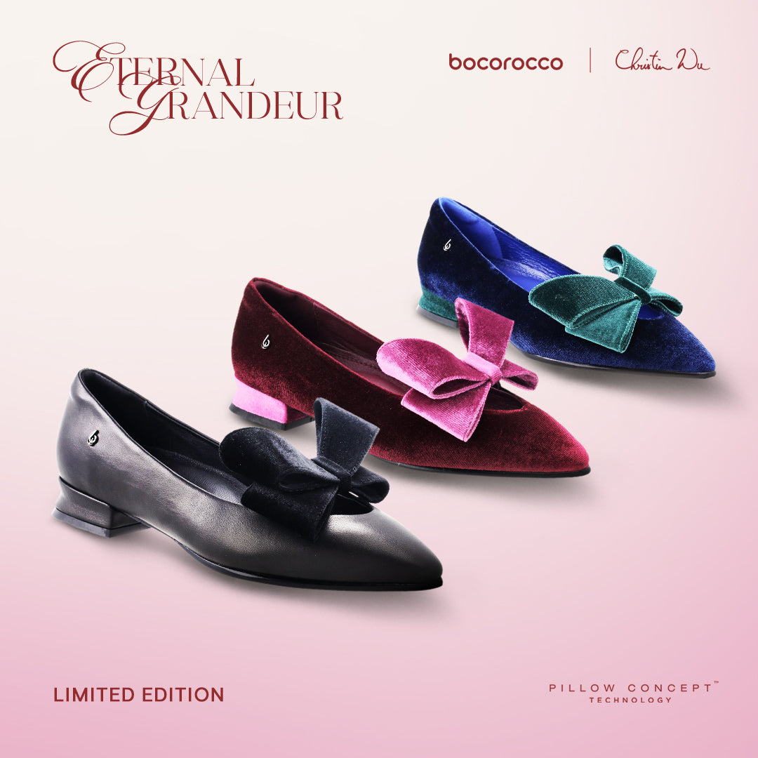 Bocorocco x Christin Wu D. Christina 03 & 103 - Sepatu Toe Pump Shoes 7cm Pita Beludru Kulit Kambing - Nyaman & Halal