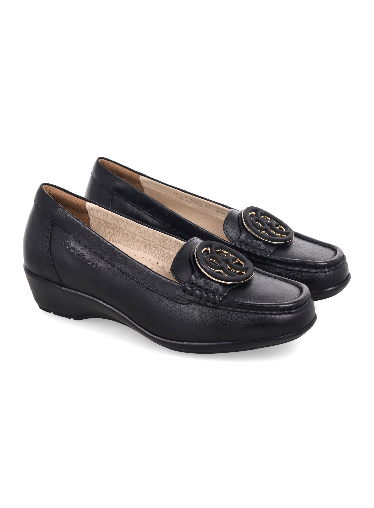 Bocorocco D. Arabela 42 Nero - Sepatu Wedges Wanita Formal Casual Daily - Halal & Nyaman