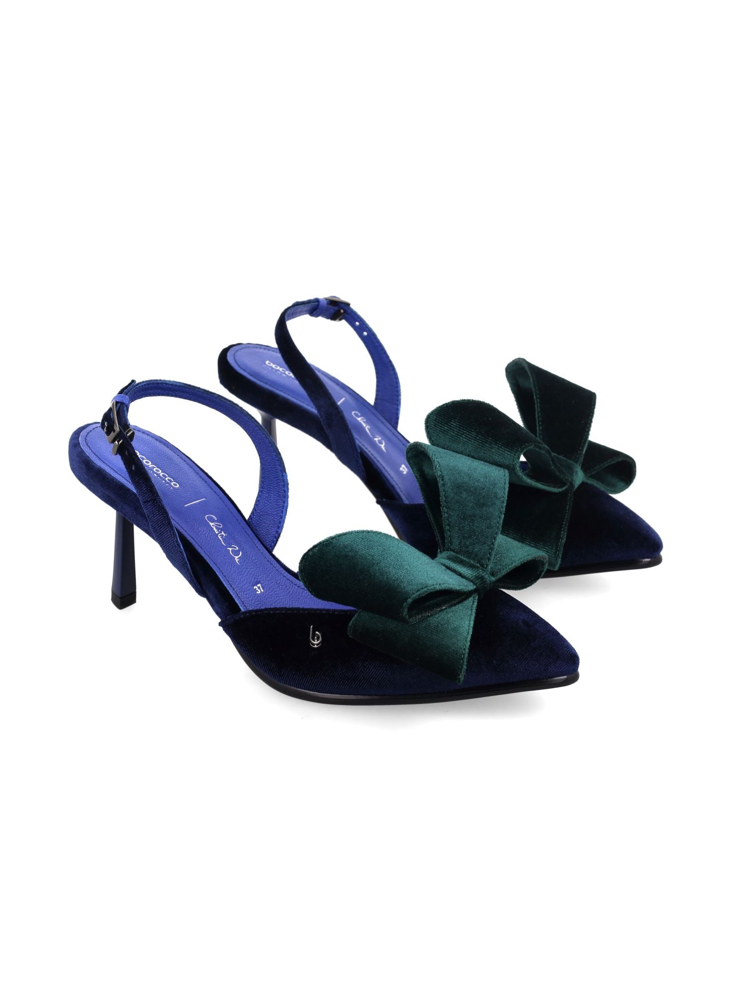 Bocorocco x Christin Wu D.Civita 104 - Sepatu Heels Velvet Toe Sling Back Pita - Nyaman & Halal