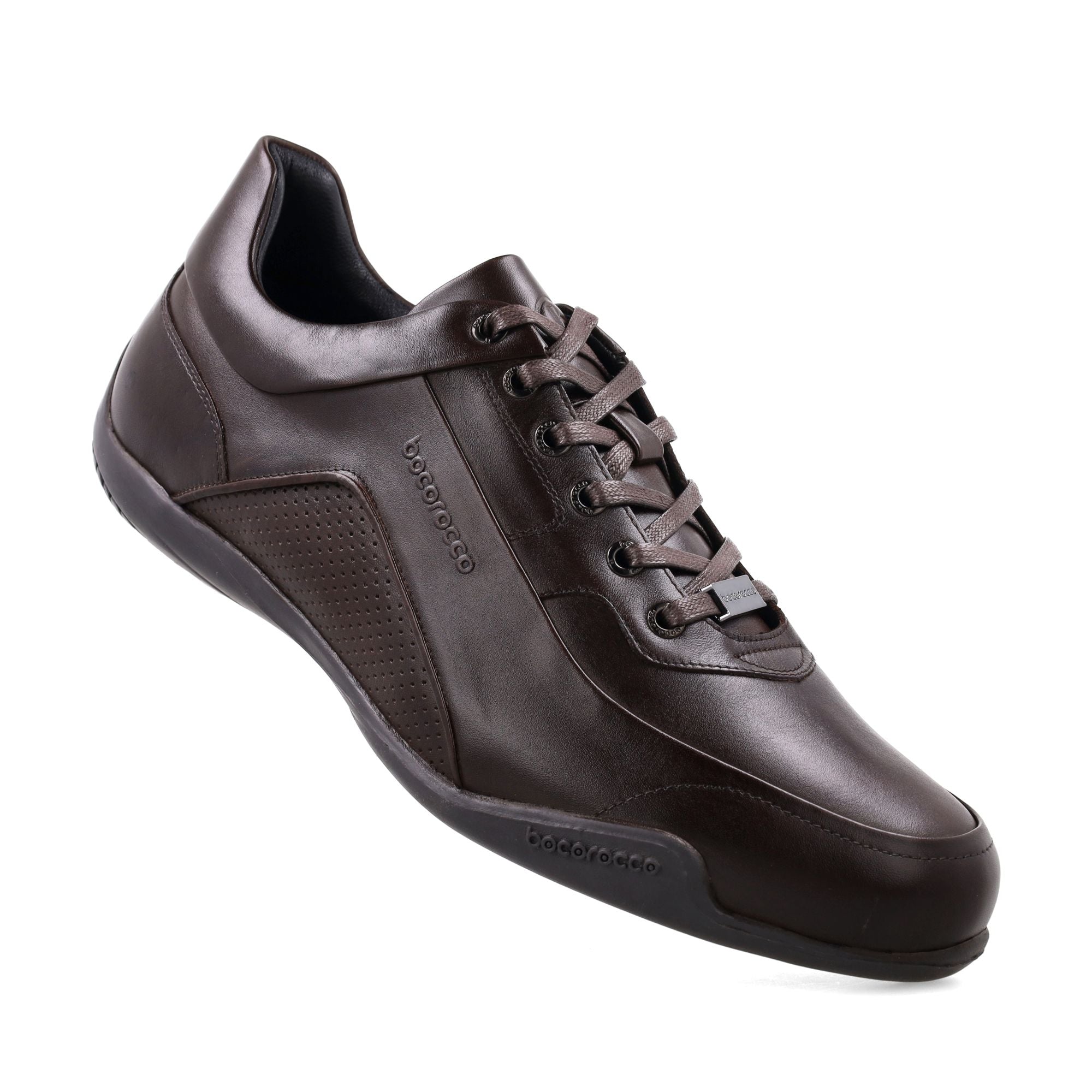 Bocorocco U. Vito 31A Testa Di Moro - Sepatu Sneakers Kulit Asli Warna Hitam (Halal)