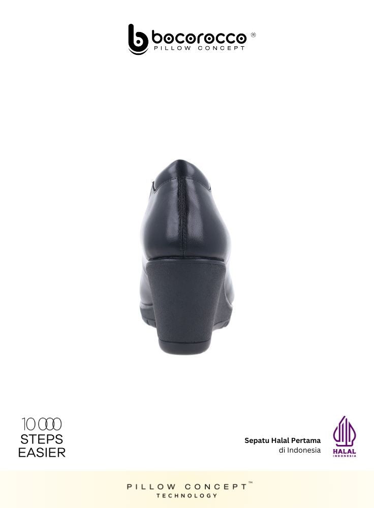 D. Bologna 99 Nero - Wedges Kulit Asli Hitam