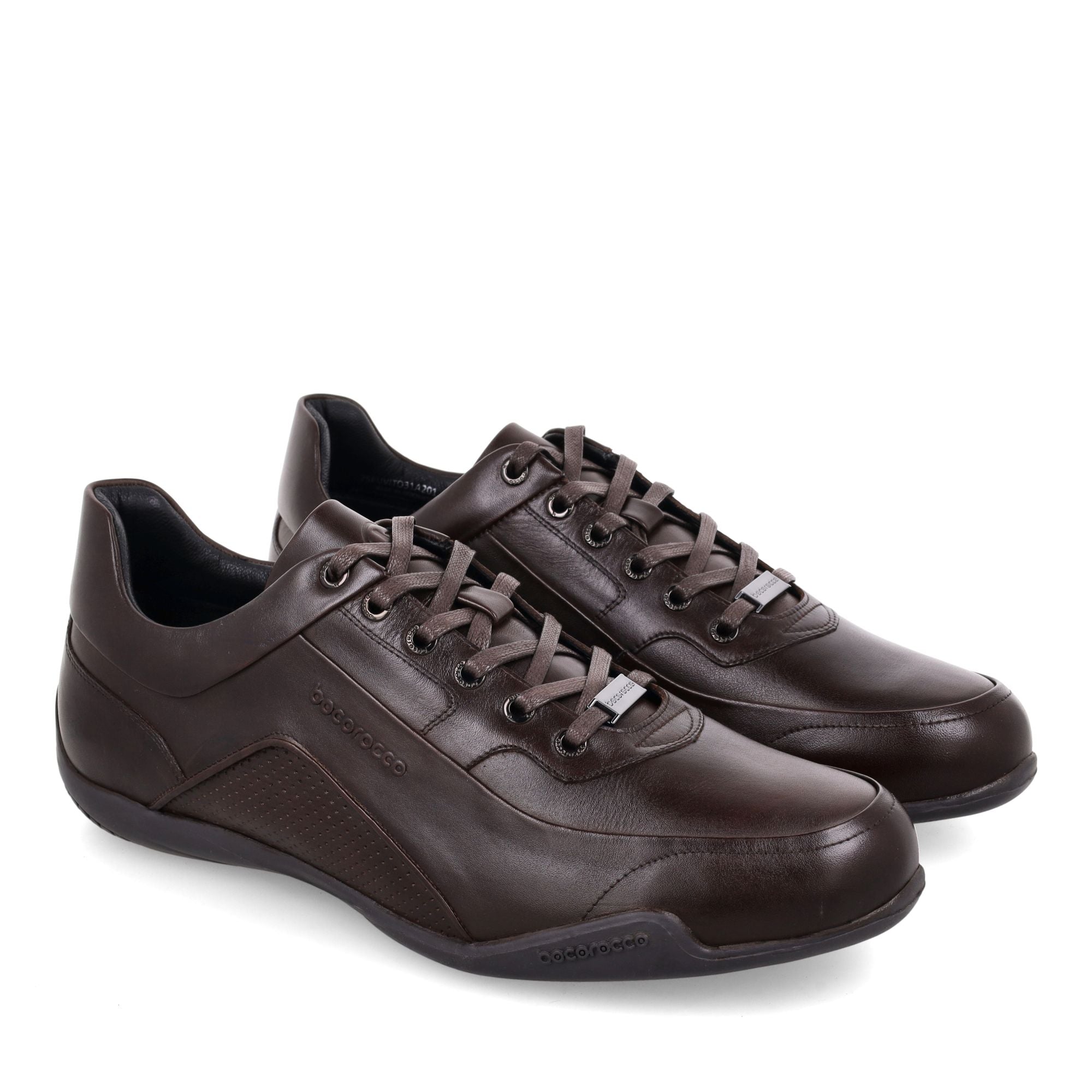 U. Vito 31A Testa Di Moro - Sepatu Sneakers Kulit Asli Warna Hitam (Halal)
