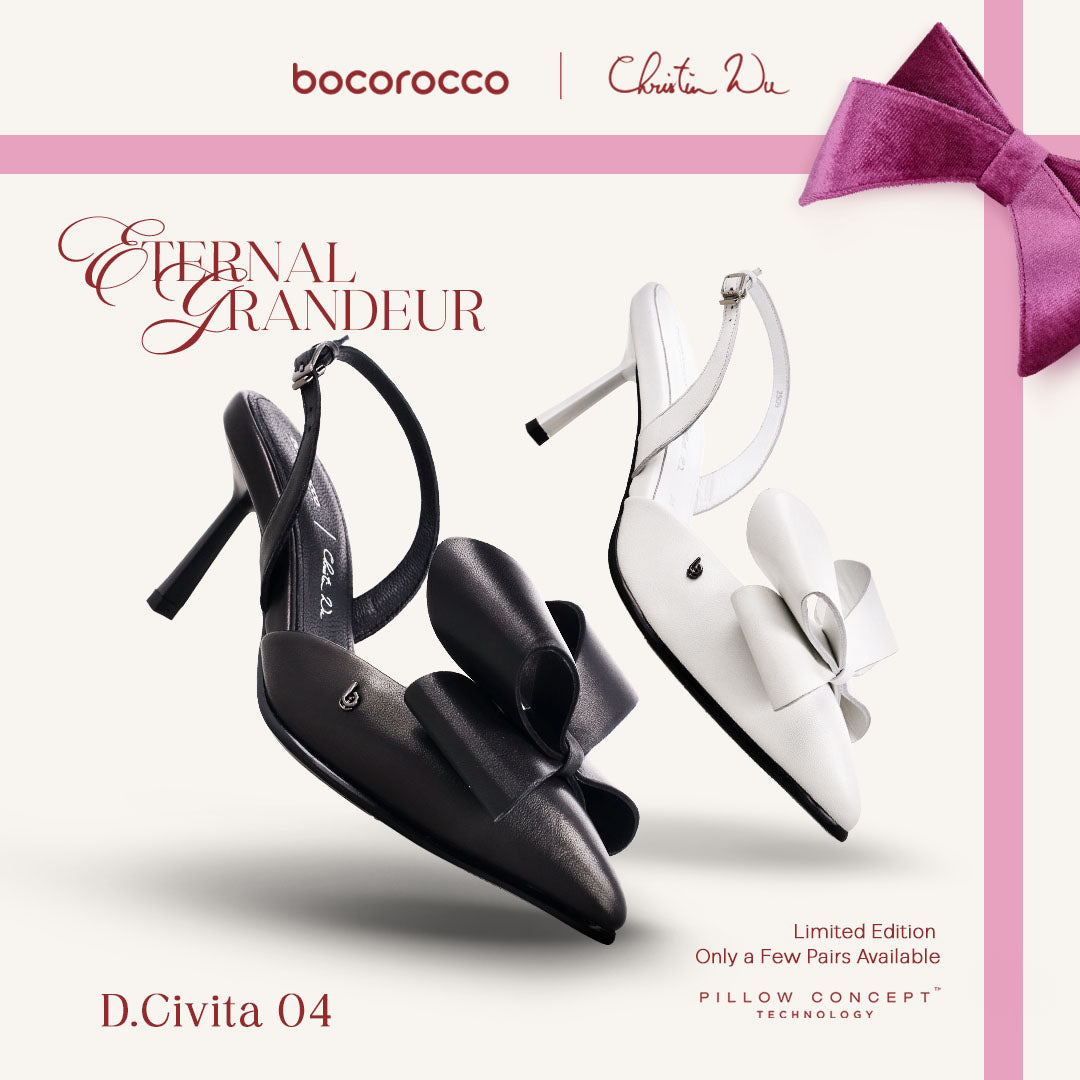Bocorocco x Christin Wu D.Civita 04 - Sepatu Heels Leather Toe Sling Back Pita - Nyaman & Halal