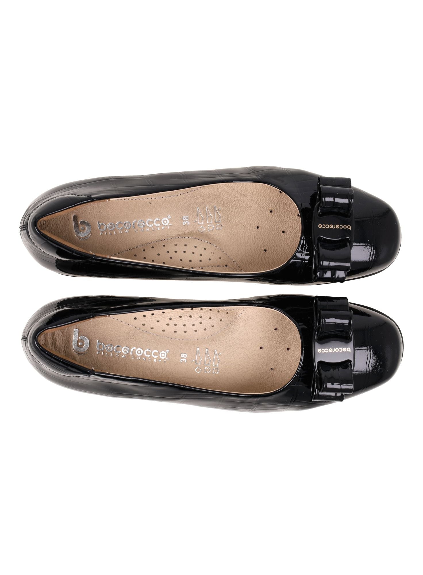 D. Arabela 39 Nero - Wedges Kulit Asli