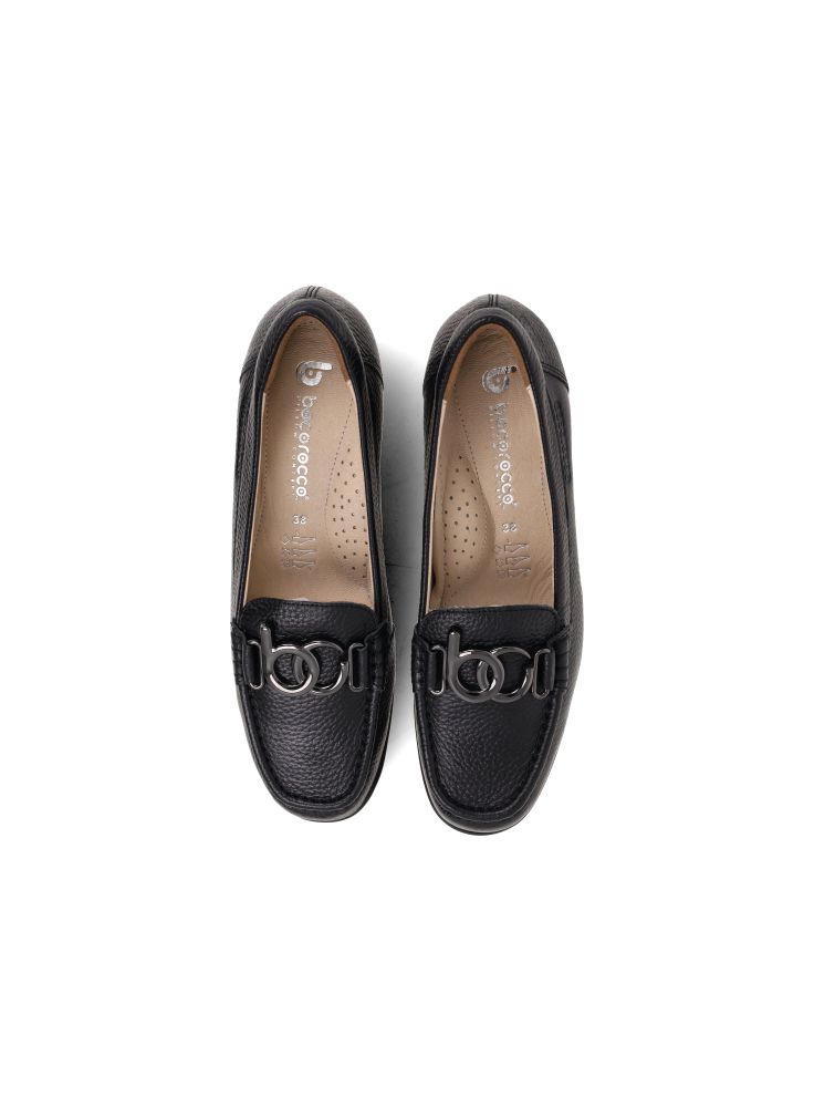 D. Arabela 38 Nero - Sepatu Wedges Kulit