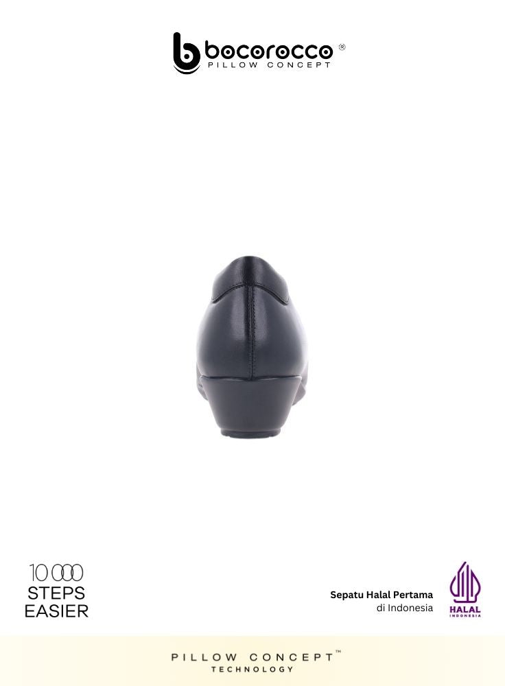 D. Arabela 99 Nero - Wedges Kulit Asli Hitam Polos