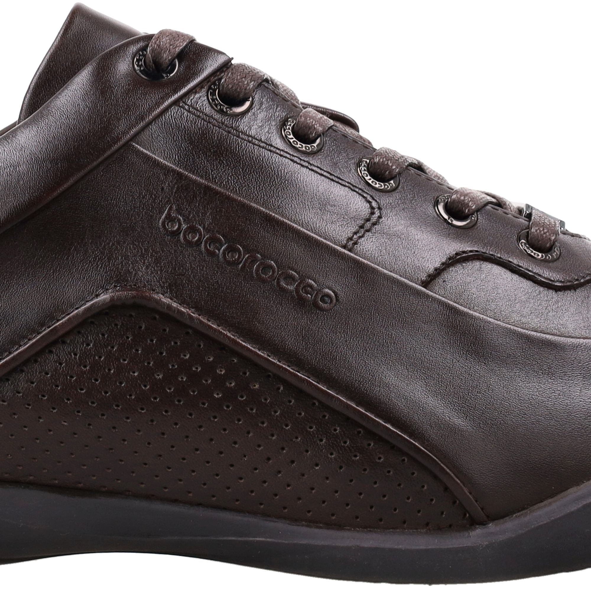 Bocorocco U. Vito 31A Testa Di Moro - Sepatu Sneakers Kulit Asli Warna Hitam (Halal)