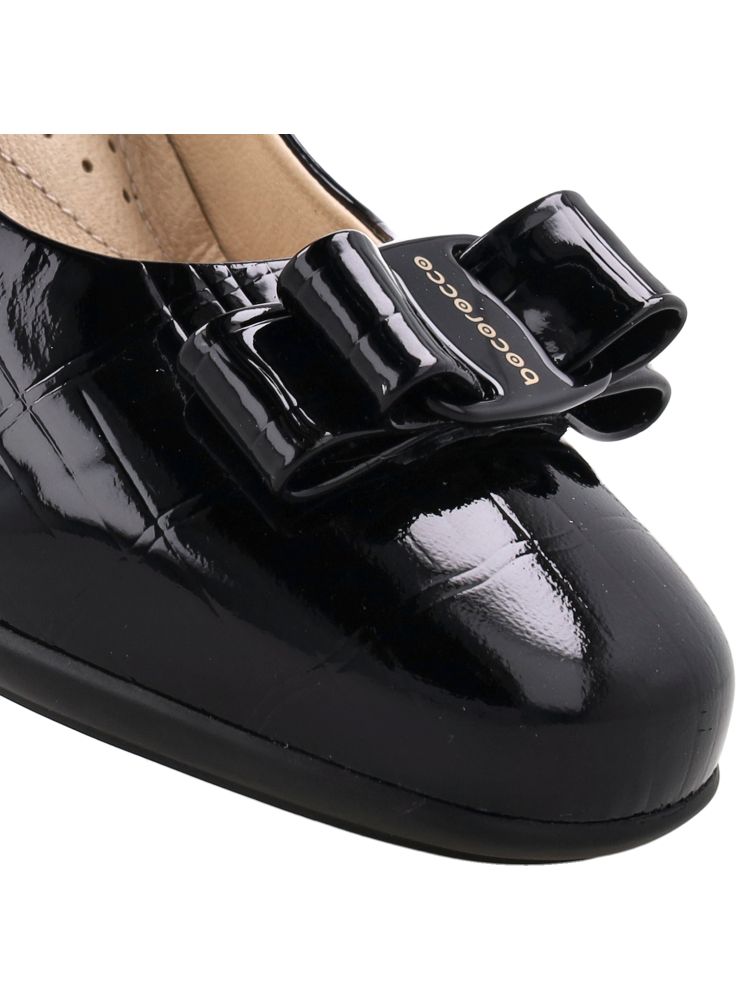 D. Arabela 39 Nero - Wedges Kulit Asli