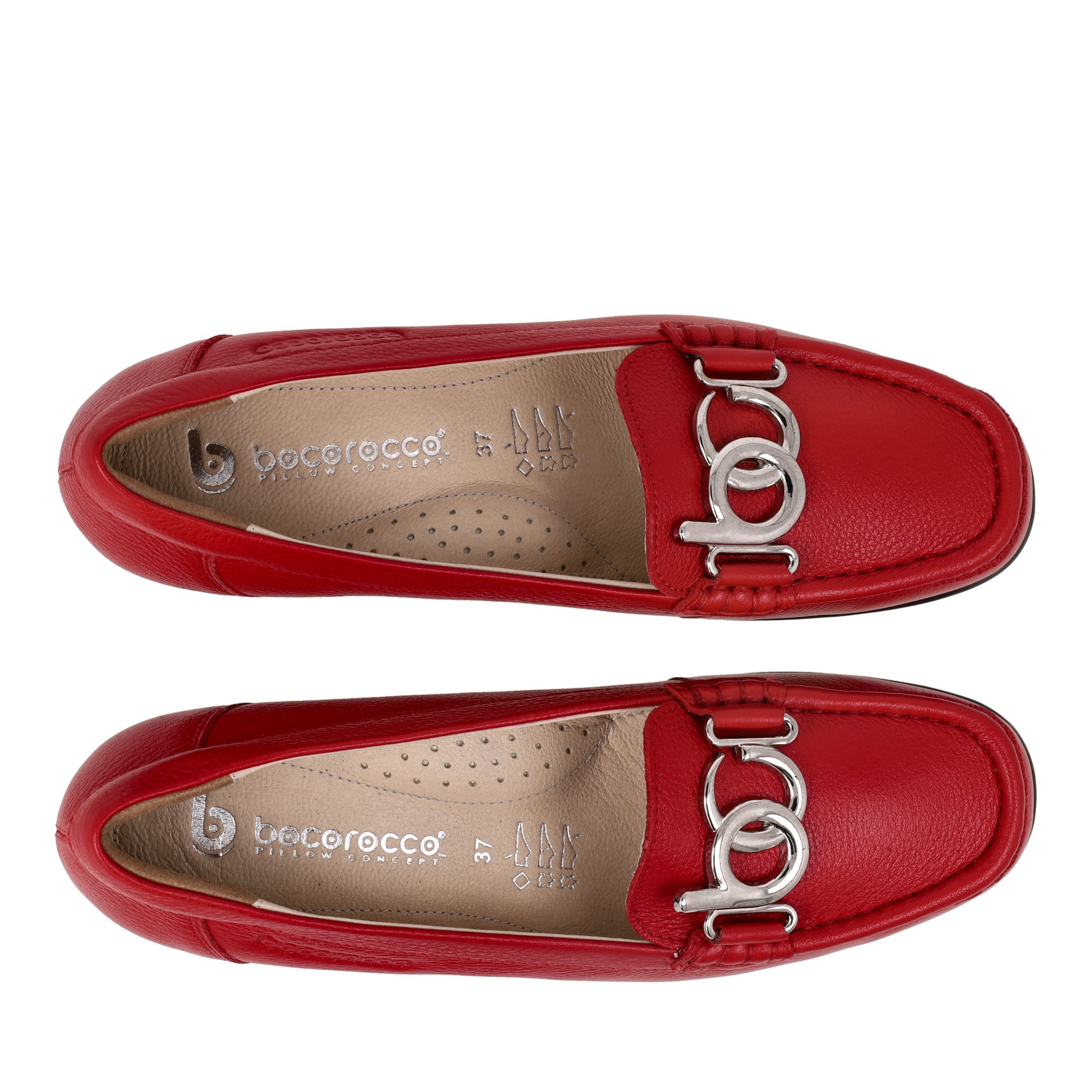 D. Arabela 38 ROSSO - Wedges Kulit Asli