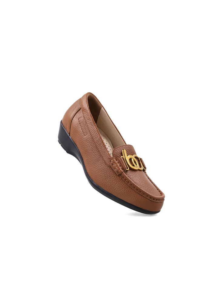 D. Arabela 38 Tan - Wedges Kulit Asli