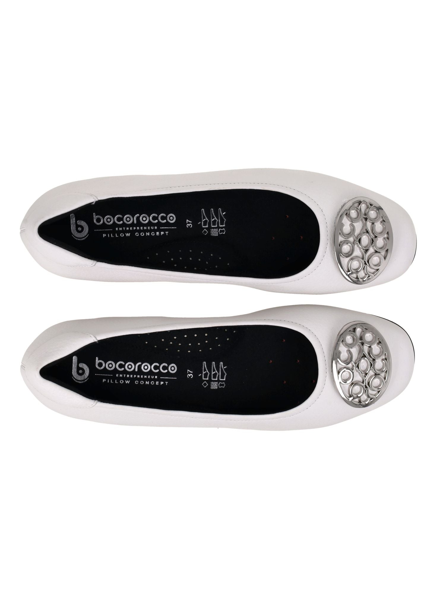 D. Arabela 08 Bianco - Wedges Kulit Asli warna Putih