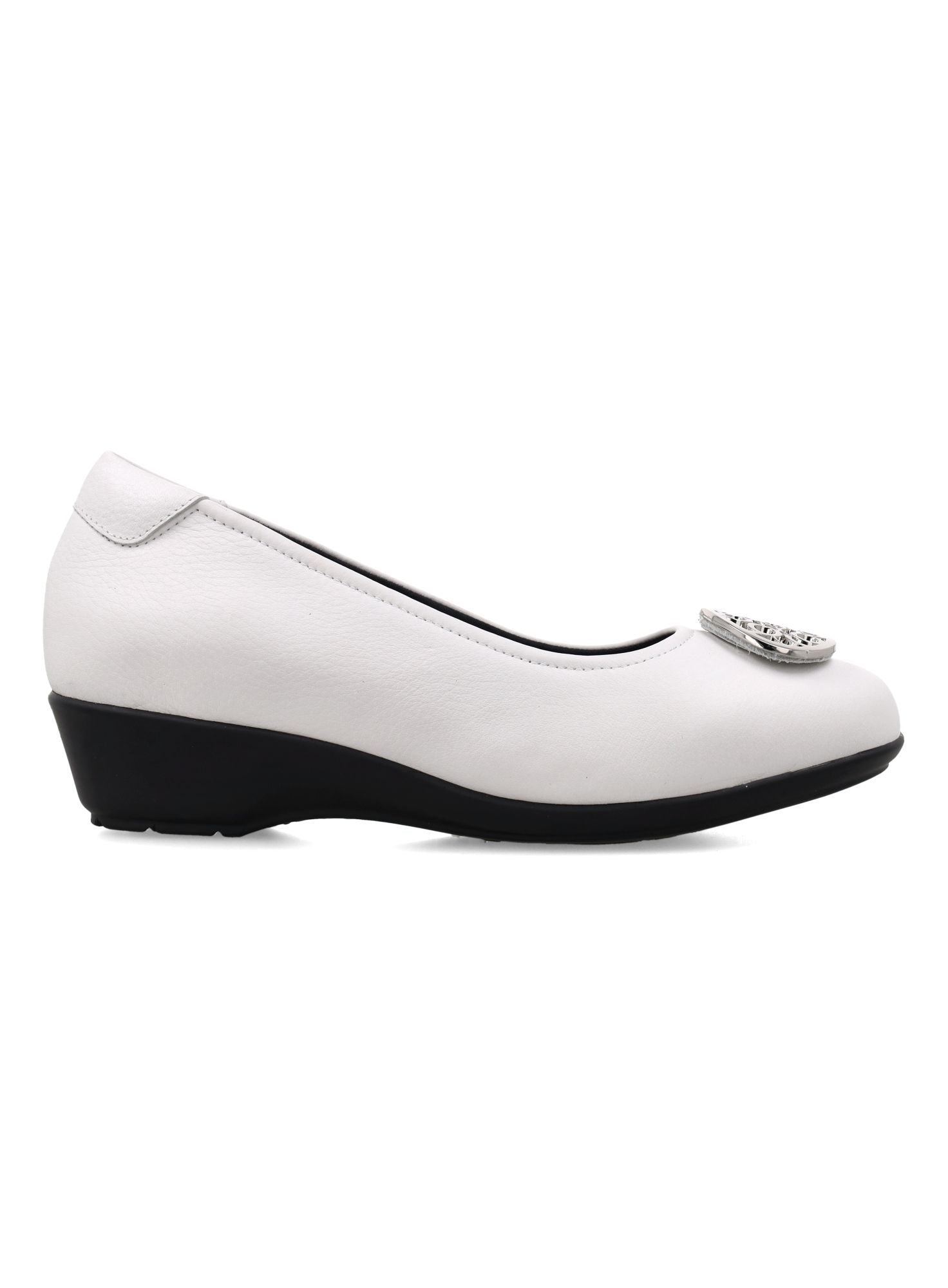 D. Arabela 08 Bianco - Wedges Kulit Asli warna Putih