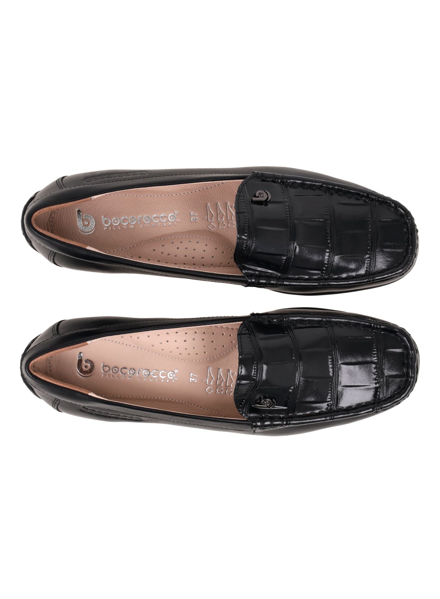D. Falco 33 Nero opaco - Loafer Wanita Kulit