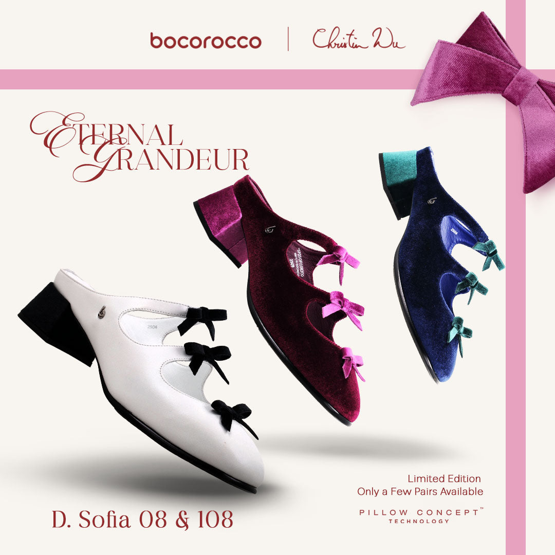 Bocorocco x Christin Wu D. Sofia 08 108 - Sepatu Velvet (108) Leather (08) Mules Round Toe Pita Wanita - Nyaman & Halal