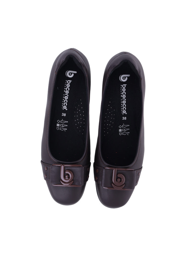 D. Arabela 25 Testa Di Moro - Sepatu Wedges Kulit warna Coklat Tua