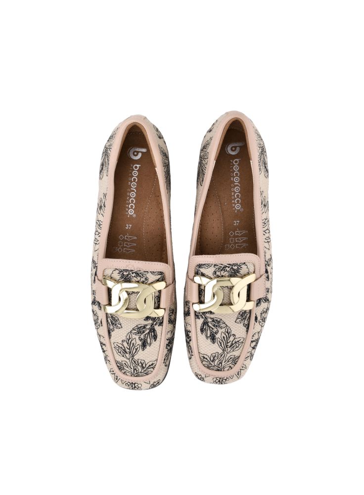 Bocorocco D. Valentia 05 Beige Size 37 - Flatshoes Embroidery