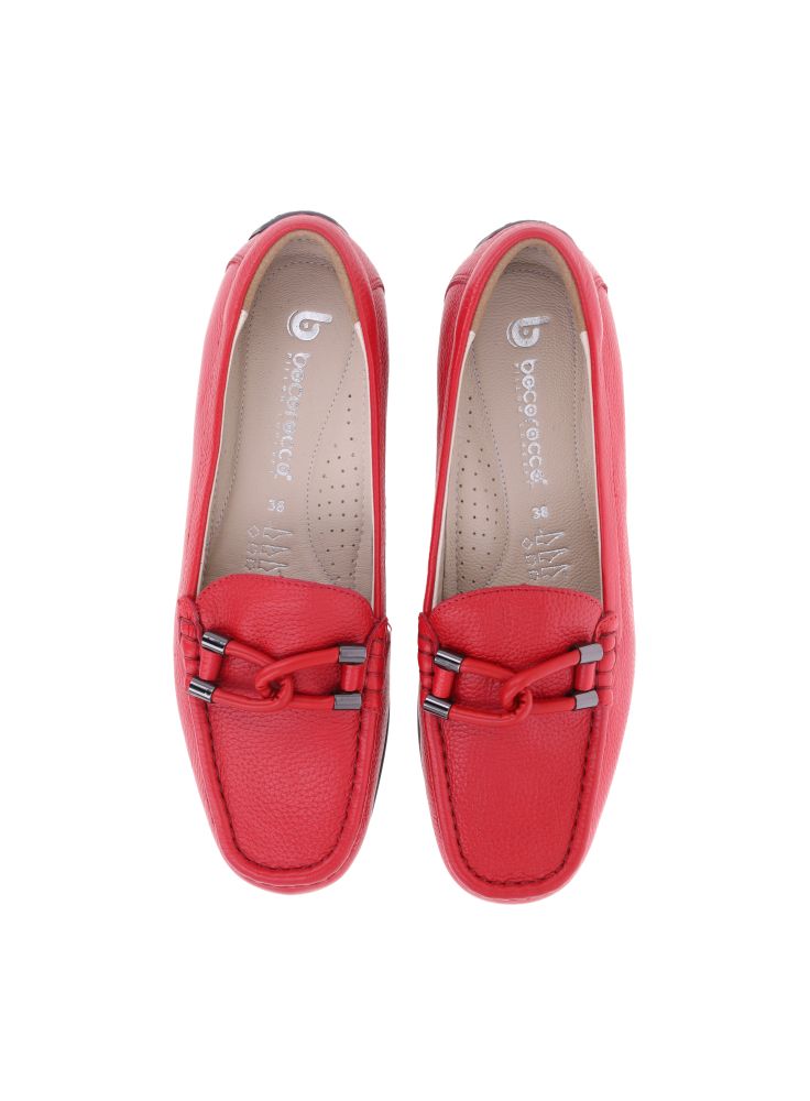 D. Falco 32 Rosso- Loafer Wanita Kulit