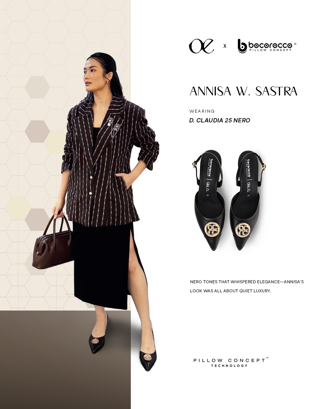 Annisa W. Sastra wearing D. CLAUDIA 25 NERO - Bocorocco x OE Sangga