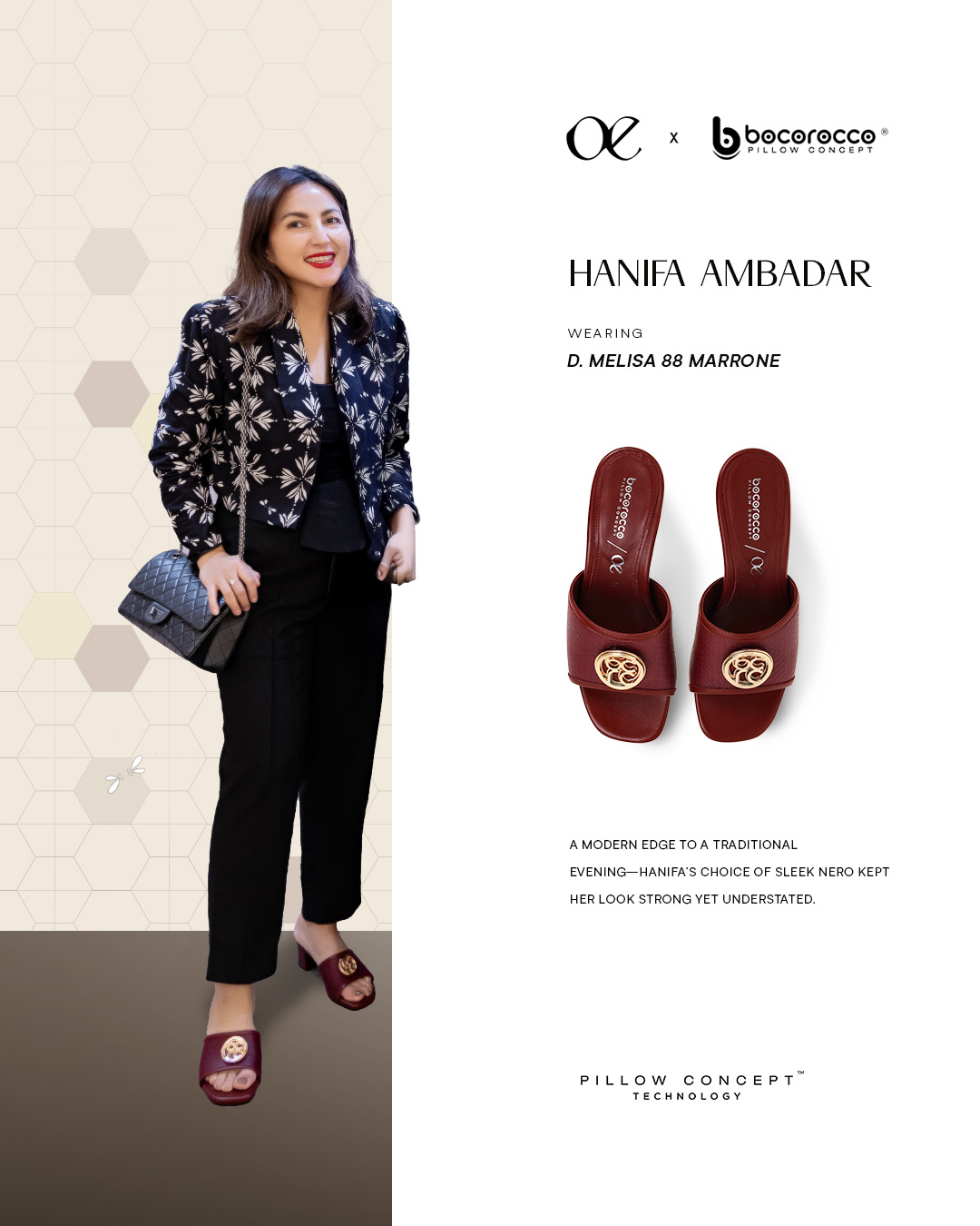 Hanifa Ambadar wearing D. MELISA 88 MARRONE - Bocorocco x OE Sangga